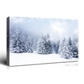 Framed Canvas Wall Art Decor Painting For Chrismas, Winter Pine Forest Chrismas Gift Painting For Chrismas Gift, Decoration For Chrismas Eve Living Room, Bedroom Decor 2418In Thickness 1.5Inch Rectangle Framed Multicolor Christmas Oversized 41In Canvas