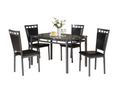 Dining Room Furniture 5Pc Dining Set Table And 4X Chairs Faux Marble Top Table Espresso Pu Upholstered Chairs Kitchen Dinette Espresso Seats 4 Metal Dining Room 48 Inches Casual,Contemporary,Modern 4 Leg Rectangular Dining Table With Chair Pu