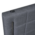 Queen Size Upholstered Platform Bed With Trundle And Drawers, Gray Queen Gray Upholstered