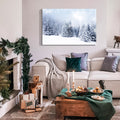 Framed Canvas Wall Art Decor Painting For Chrismas, Winter Pine Forest Chrismas Gift Painting For Chrismas Gift, Decoration For Chrismas Eve Living Room, Bedroom Decor 1812In Thickness 1.5Inch Rectangle Framed Multicolor Christmas Oversized 41In Canvas