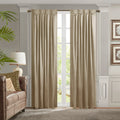 Pleat Curtain Panel With Tieback Only 1 Pc Panel Champagne Polyester