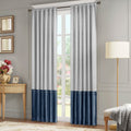 Invertible Curtain Panel Only 1 Pc Panel Navy Silver Polyester