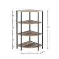 4 Tier Corner Open Shelf,Bookcase Freestanding Shelving Unit,Plant Stand Small Bookshelf For Living Room, Home Office, Kitchen, Small Space Brown Corner Office American Design,Rustic Metal & Wood