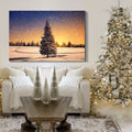 Framed Canvas Wall Art Decor Painting For Chrismas, Chrismas Tree In Dawn Chrismas Gift Painting For Chrismas Gift, Decoration For Chrismas Eve Office Living Room, Bedroom Decor Ready To Han Rectangle Framed Multicolor Christmas Oversized 41In Canvas