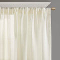 Embroidery Curtain Panel Only 1 Pc Panel Ivory Polyester