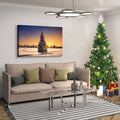 Framed Canvas Wall Art Decor Painting For Chrismas, Chrismas Tree In Dawn Chrismas Gift Painting For Chrismas Gift, Decoration For Chrismas Eve Office Living Room, Bedroom Decor Ready To Han Rectangle Framed Multicolor Christmas Oversized 41In Canvas