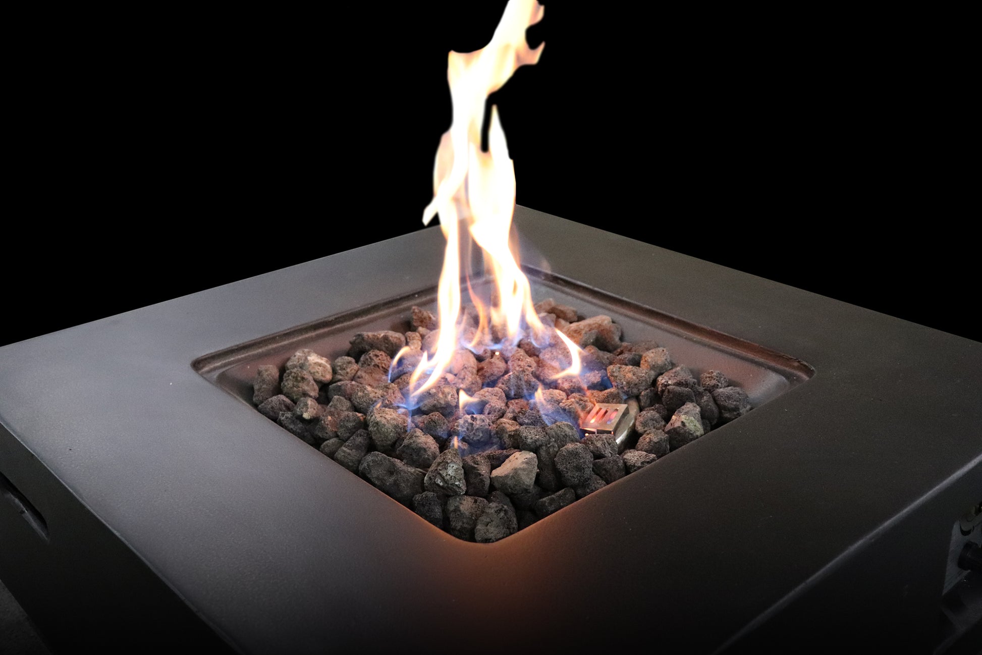 Living Source International Fiber Reinforced Concrete Propane Natural Gas Fire Pit Table Charcoal Charcoal Modern Concrete