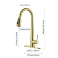 Kitchen Faucet With Pull Down Sprayer Brushed Gold Stainless Steel