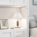 Queen Size Murphy Bed With 1 Side Cabinet Storage Shelf, 68 Inch Cabinet Bed Folding Wall Bed With Desk Combo Perfect For Guest Room, Study, Office,White Old Sku:Bs300491Aac Box Spring Not Required Queen Antique Grey White Wood White Pine Murphy Solid