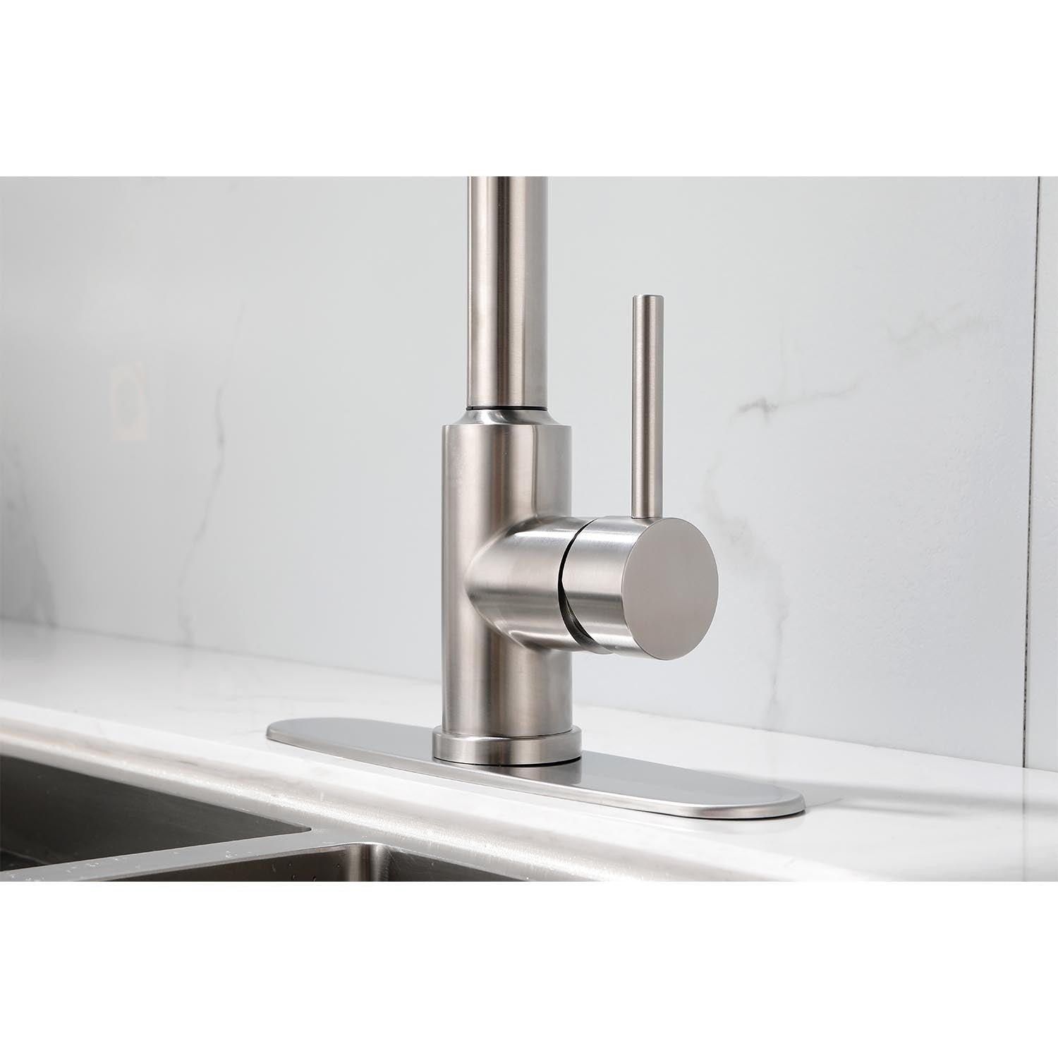 Kitchen Faucet With Pull Down Sprayer Brushed Nickel Stainless Steel