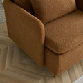 Modern Accent Chair, Sherpa Upholstered Cozy Comfy Armchair, Furry Reading Chair With Slim Armrest, Fuzzy Single Club Sofa Chairs For Living Room Bedroom Waiting Room Office Ivory Orange Foam Solid Wood