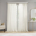 Embroidery Curtain Panel Only 1 Pc Panel White Polyester