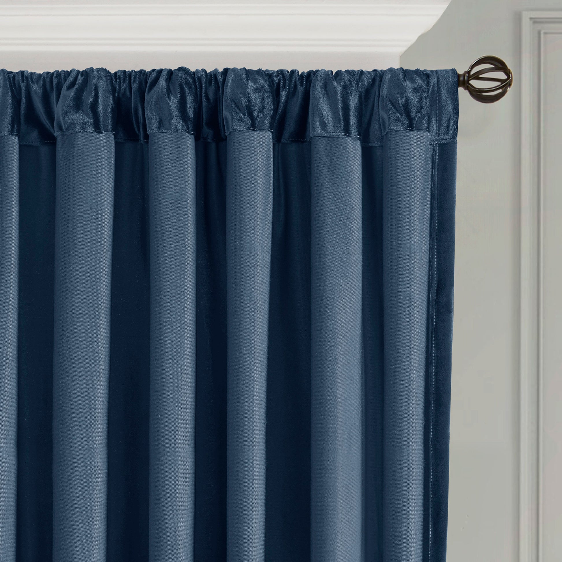 Invertible Curtain Panel Only 1 Pc Panel Navy Silver Polyester