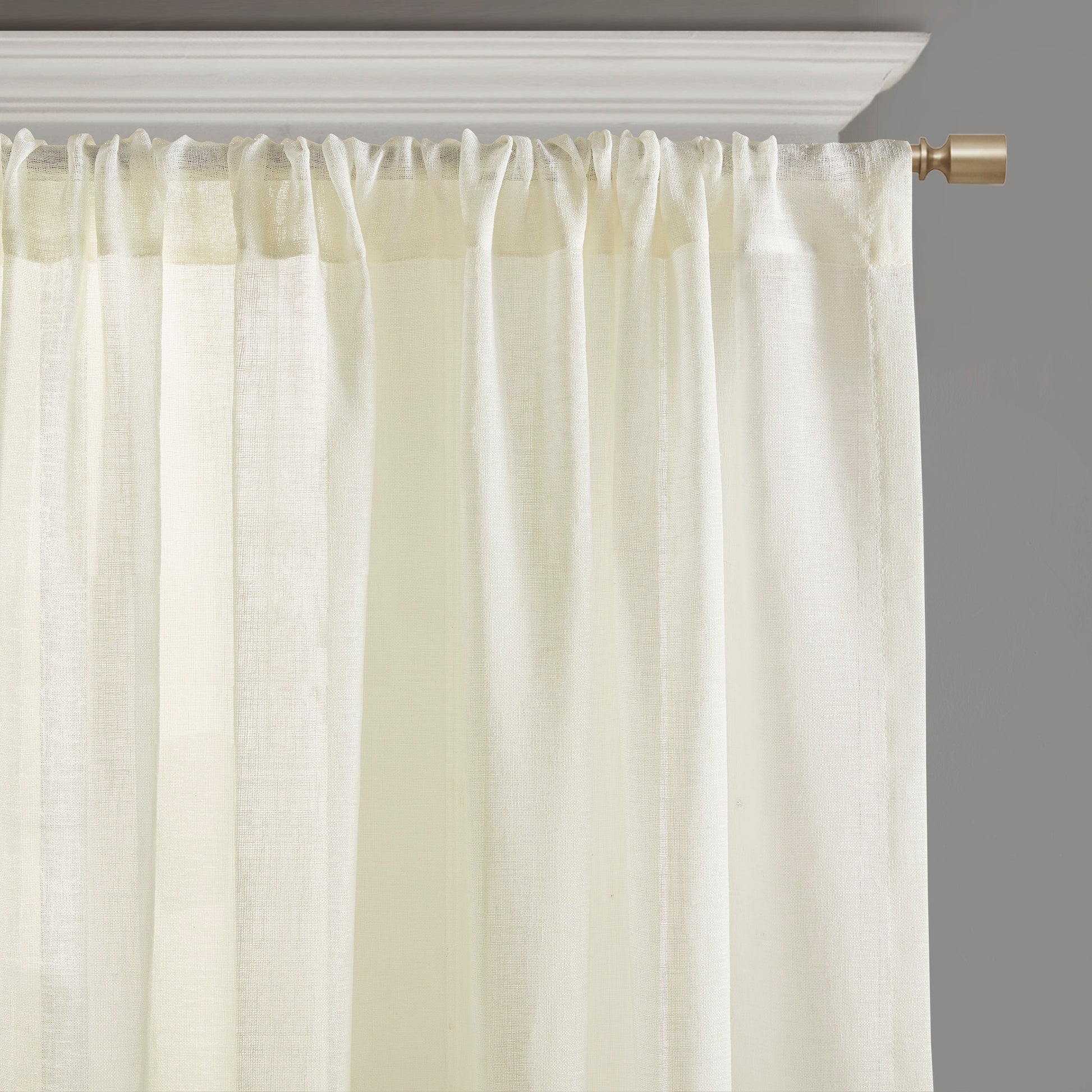 Embroidery Curtain Panel Only 1 Pc Panel Ivory Polyester