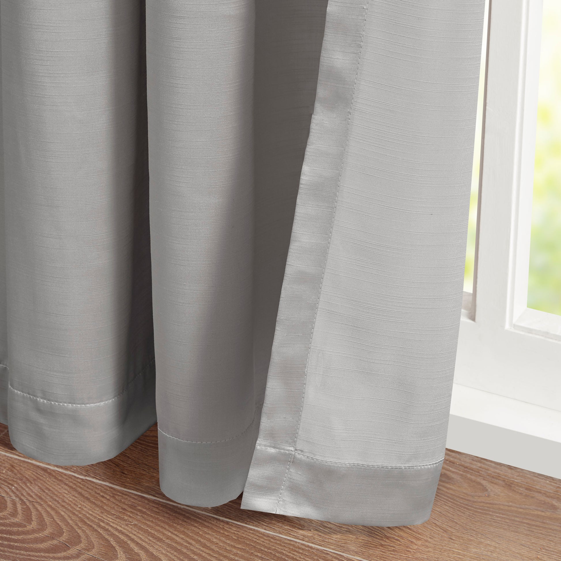 Pleat Curtain Panel With Tieback Only 1 Pc Panel Silver Polyester