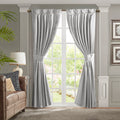 Pleat Curtain Panel With Tieback Only 1 Pc Panel Silver Polyester