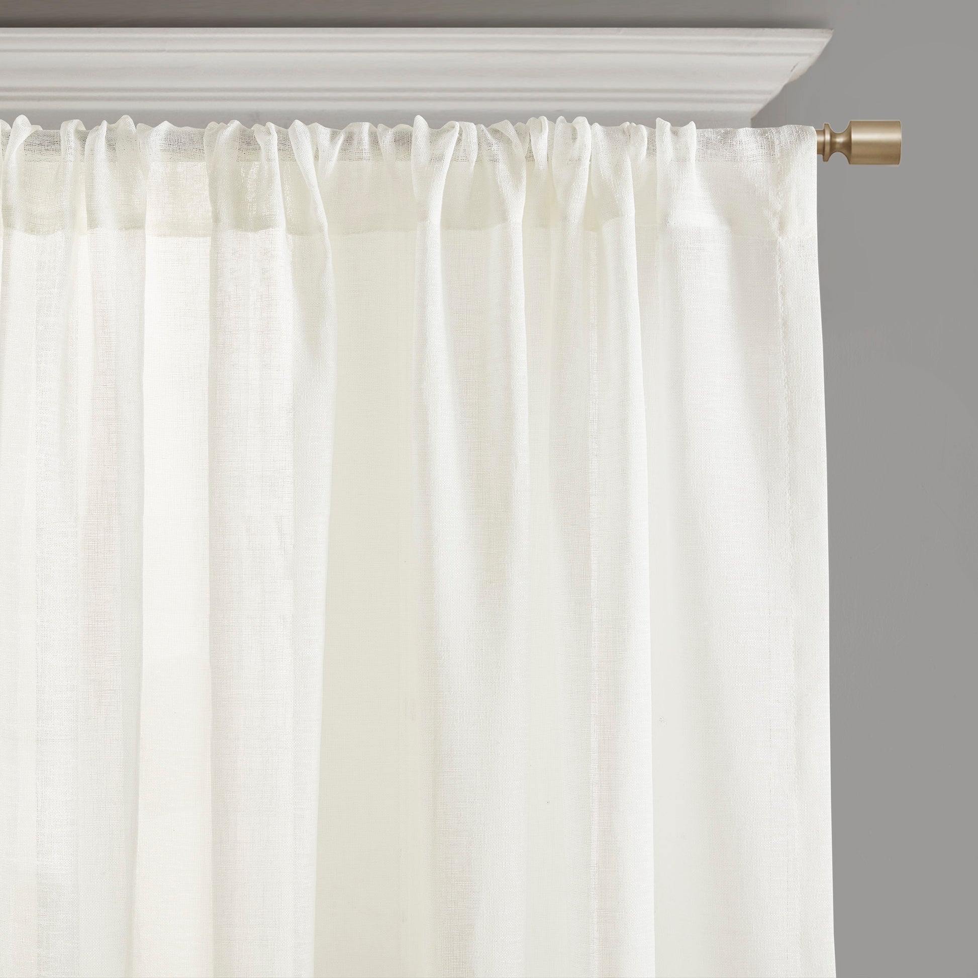 Embroidery Curtain Panel Only 1 Pc Panel White Polyester