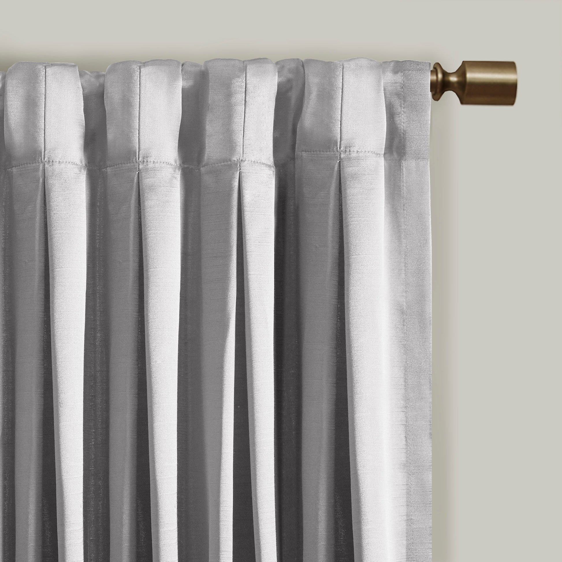 Pleat Curtain Panel With Tieback Only 1 Pc Panel Silver Polyester