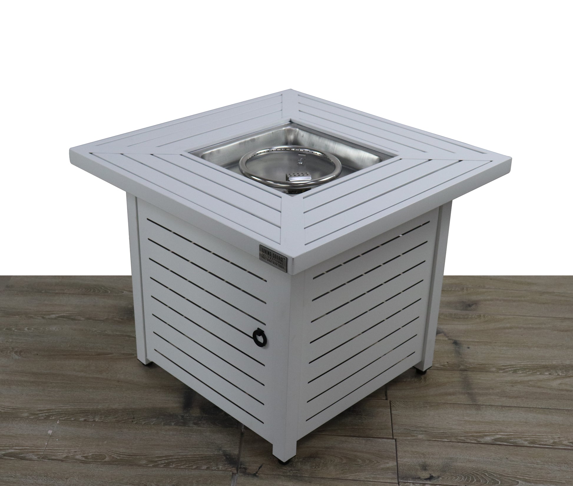 25" H X 30" W Steel Propane Natural Gas Fire Pit Table Antique Grey White Modern Steel Stainless Steel