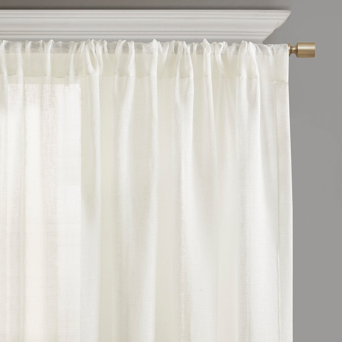 Embroidery Curtain Panel Only 1 Pc Panel White Polyester