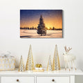 Framed Canvas Wall Art Decor Painting For Chrismas, Chrismas Tree In Dawn Chrismas Gift Painting For Chrismas Gift, Decoration For Chrismas Eve Office Living Room, Bedroom Decor Ready To Han Rectangle Framed Multicolor Christmas Oversized 41In Canvas