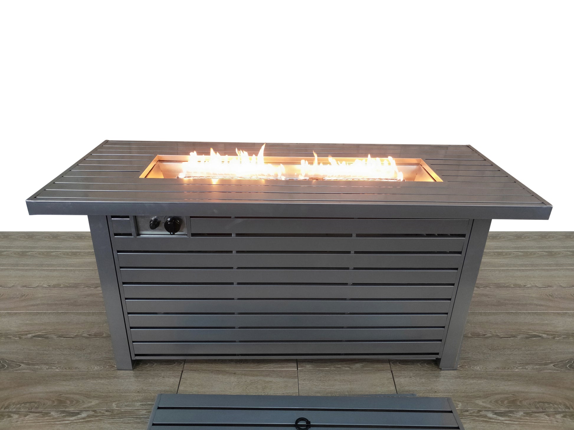 Living Source International Steel Propane Natural Gas Outdoor Fire Pit Table With Lid Gray Garden & Outdoor Modern Stone Stainless Steel