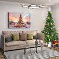 Framed Canvas Wall Art Decor Painting For Chrismas, Lighted Pine Tree At Night Chrismas Painting For Chrismas Gift, Decoration For Chrismas Eve Living Room, Bedroom Decor 3624In Thickness 1.5In Rectangle Framed Multicolor Christmas Oversized 41In Canvas