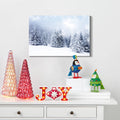 Framed Canvas Wall Art Decor Painting For Chrismas, Winter Pine Forest Chrismas Gift Painting For Chrismas Gift, Decoration For Chrismas Eve Living Room, Bedroom Decor 2418In Thickness 1.5Inch Rectangle Framed Multicolor Christmas Oversized 41In Canvas