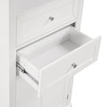 Tall Bathroom Storage Cabinet,Cabinet With One Door And Two Drawers, Freestanding Storage Adjustable Shelf, Mdf Board,White White Mdf