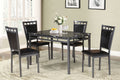 Dining Room Furniture 5Pc Dining Set Table And 4X Chairs Faux Marble Top Table Espresso Pu Upholstered Chairs Kitchen Dinette Espresso Seats 4 Metal Dining Room 48 Inches Casual,Contemporary,Modern 4 Leg Rectangular Dining Table With Chair Pu