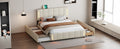 Queen Size Upholstered Platform Bed With Trundle And Drawers, Beige Queen Beige Upholstered