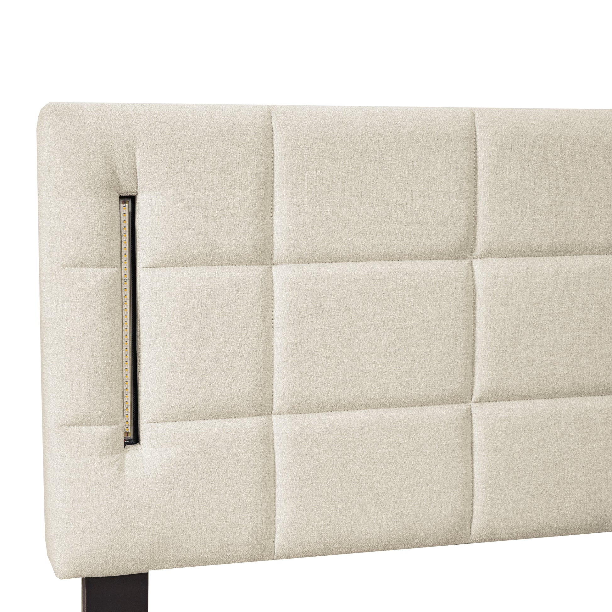 Queen Size Upholstered Platform Bed With Trundle And Drawers, Beige Queen Beige Upholstered