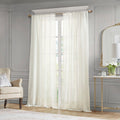 Embroidery Curtain Panel Only 1 Pc Panel White Polyester