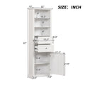 Tall Bathroom Storage Cabinet,Cabinet With One Door And Two Drawers, Freestanding Storage Adjustable Shelf, Mdf Board,White White Mdf