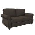 Sofa With Solid Wood Frame, Comfy Sofa Couch With Extra Deep Seats, Modern 2 Seater Sofa, For Living Room Apartment Lounge, Brown Brown Wood