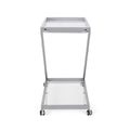 Bar Cart Silver Glass Metal