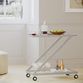 Bar Cart Silver Glass Metal