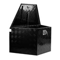 33 Inch Heavy Duty Diamond Plate Aluminum Trailer Tongue Box Pickup Truck Tool Box Storage Organizer With Weather Resistant Seal, Lock & Ke Black 32.5