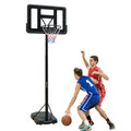 Portable Basketball Hoop Height Adjustable Basketball Hoop Stand 6.6Ft 10Ft With 44 Inch Backboard And Wheels For Adults Teens Outdoor Indoor Black Iron