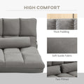 Convertible Floor Sofa Chair, Folding Couch Bed, Guest Chaise Lounge With 2 Pillows, Adjustable Backrest And Headrest, Dark Gray Dark Gray Polyester