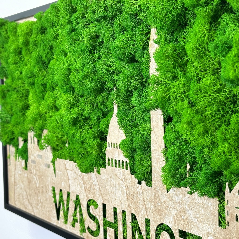 Washington Moss City Metal Wall Art Green Iron