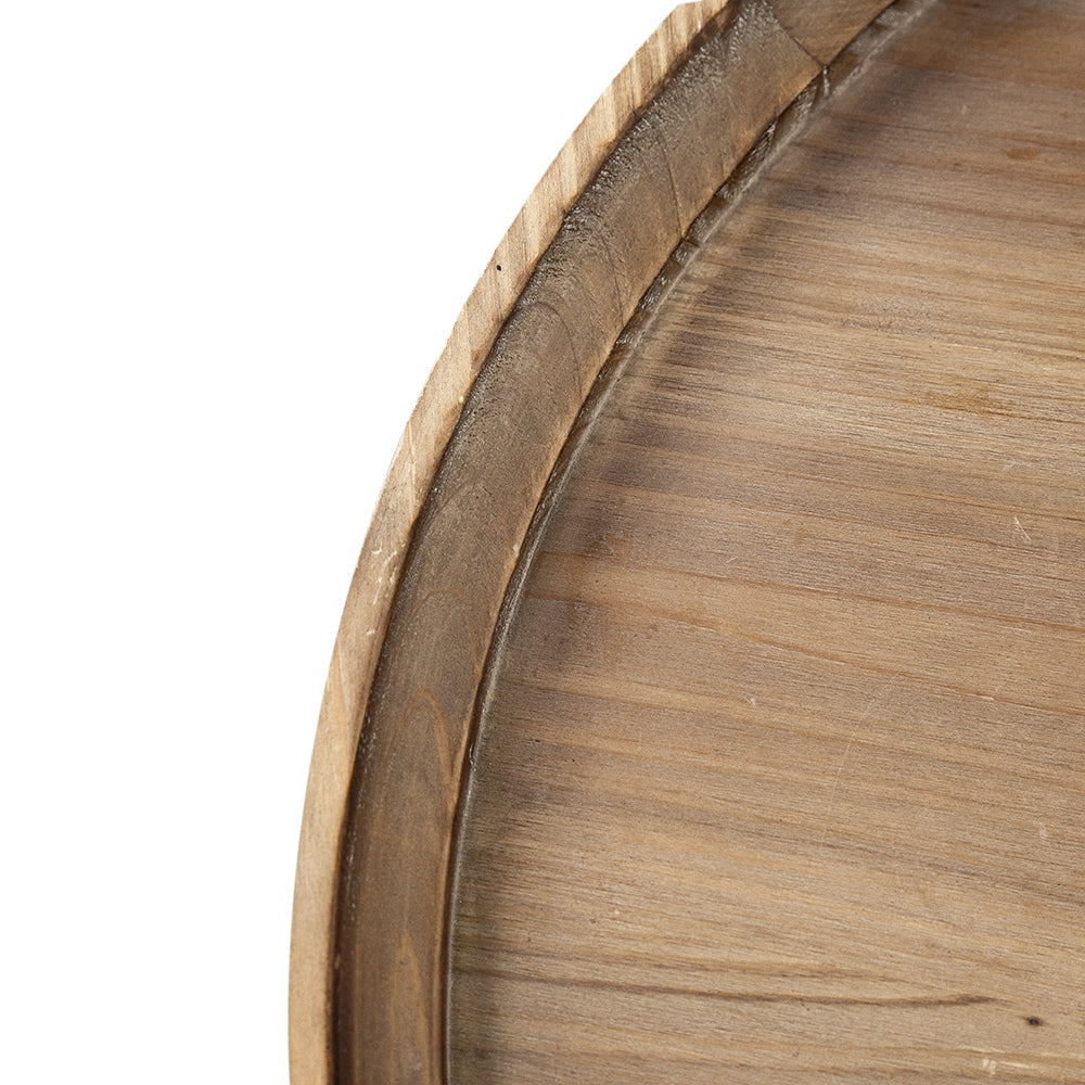 D23.5 X 25" Round 3 Tiered Side Tabel, Natural End Tabel For Lving Room Bedroom Entryway, Brown Brown Wood
