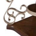 End Table, Marble Paper Top, Mdf With Brich Middle Shelf, Powder Coat Finish Metal Legs. 26.2