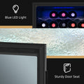 18 Bottle Wine Cooler, Mini Beverage Fridge, Freestanding Wine Cellar With Digital Temperature Control, 3 Removable Shelves, Glass Door, Alarm Function And Led Lighting, Black Black Metal