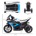 Licensed 6V Kids Ride On Motorcycle, Off Road Battery Powered Three Wheels Dirtbike With Usb, Aux, Music And Headlight For Toddler, Blue Blue Steel