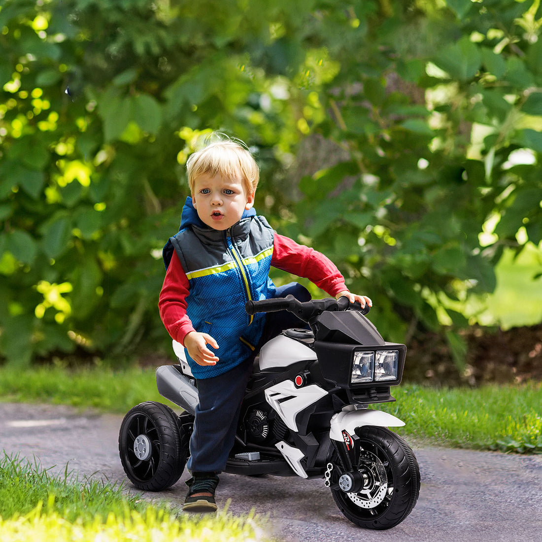 6V Kids Motorcycle Ride On Toy For Toddlers And Up To 5 Years Old, High Traction Battery Operated Ride On Vehicle, Mini Motorbike For Kids, White White Steel