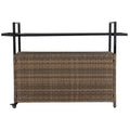 Outdoor Wicker Bar Cart, Patio Wine Serving Cart W Wheelsrolling Rattan Beverage Bar Counter Table W Glass Top For Porch Backyard Garden Poolside Party, Light Brown Light Brown Garden & Outdoor