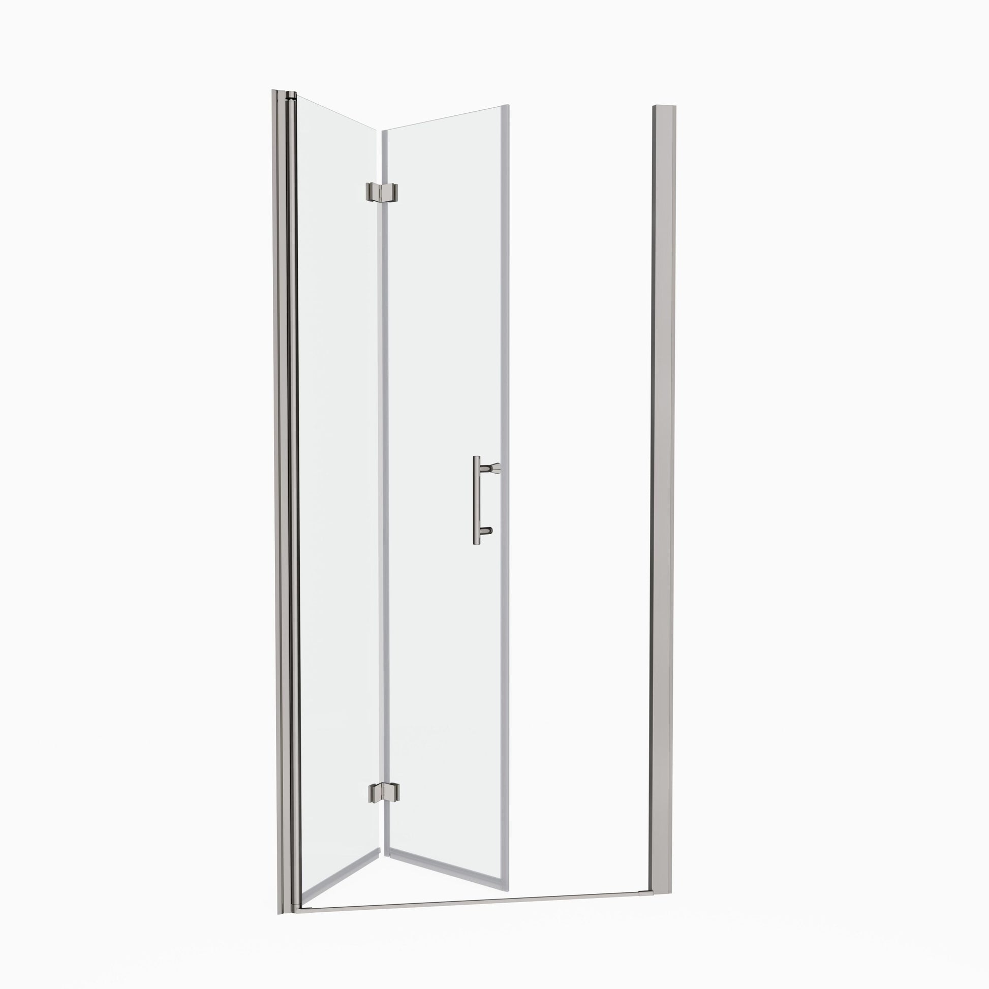 1 3 8" Adjustment,Universal Pivot Shower Door, With 1 4" Tempered Glass Chrome Aluminium Alloy