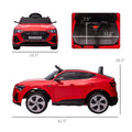 12V Kids Electric Ride On Audi E Tron Car, Battery Powered Toy With Parent Remote Control, Safety Belt, Led Lights, Music And Horn, Red Red Steel