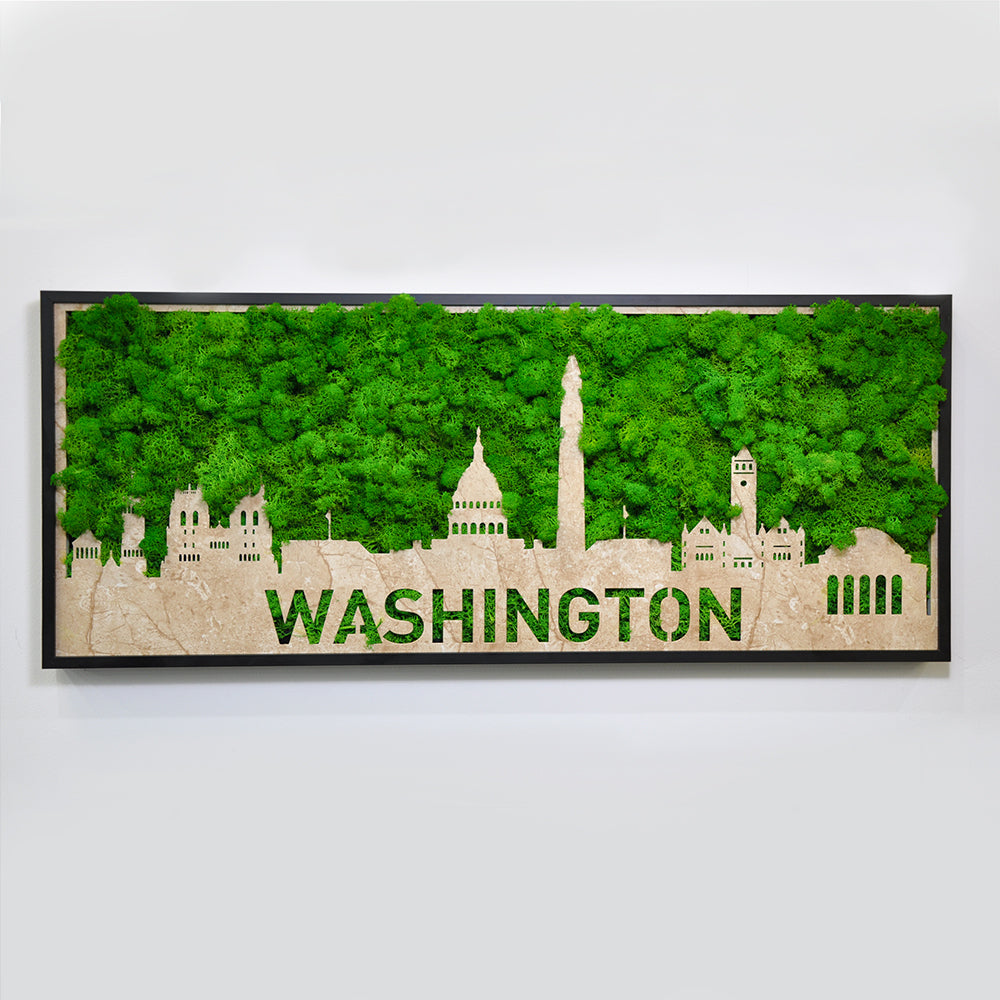 Washington Moss City Metal Wall Art Green Iron